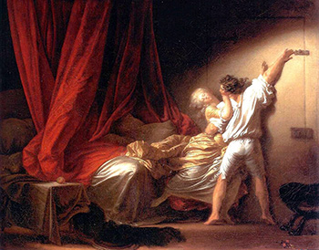 Représentation d'une scène rococo par Jean-Honoré Fragonard