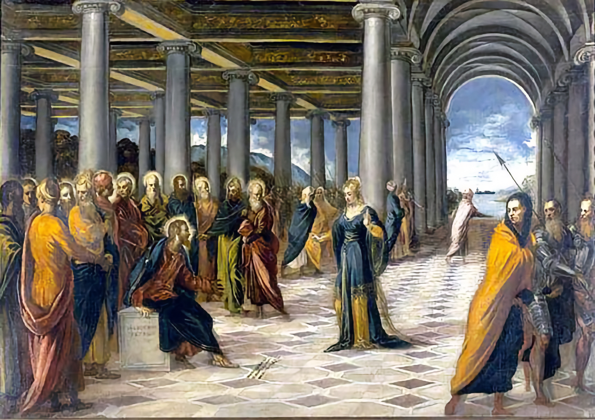 Le Christ avec la femme adultère 1546 - jeu de l'intrus