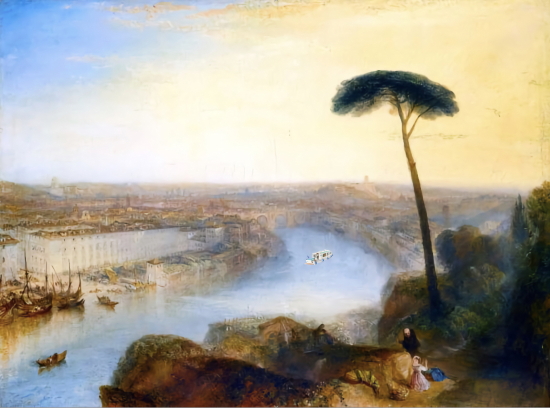 Rome - Vue de l'Aventin 1835 - jeu de l'intrus (Turner)