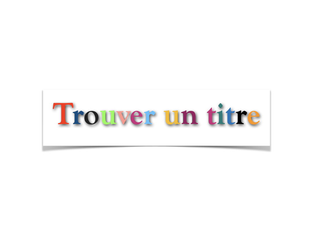 Proposition d'écriture